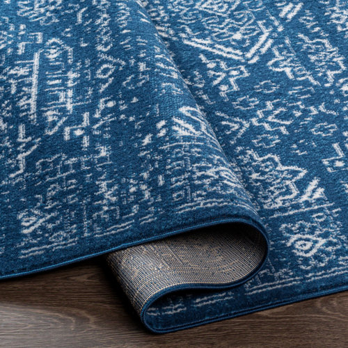 Lark Manor Roundhay Performance Navy/White Rug & Reviews Wayfair